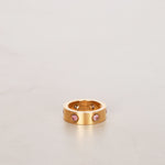 Cartier 18K Yellow Gold Pink Sapphire Love Ring, Size US 4