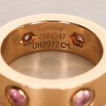 Cartier 18K Yellow Gold Pink Sapphire Love Ring, Size US 4