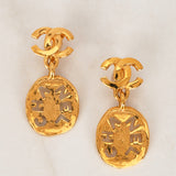 Chanel Cutout Logo Drop Earrings