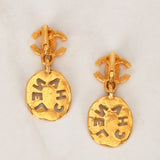 Chanel Cutout Logo Drop Earrings