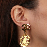 Chanel Cutout Logo Drop Earrings