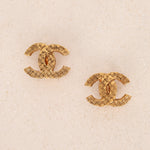 Chanel 70s-80s Woven Motif CC Clip-On Earrings