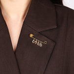 Chanel 2001 Crystal COCO Safety Pin Brooch