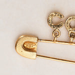 Chanel 2001 Crystal COCO Safety Pin Brooch
