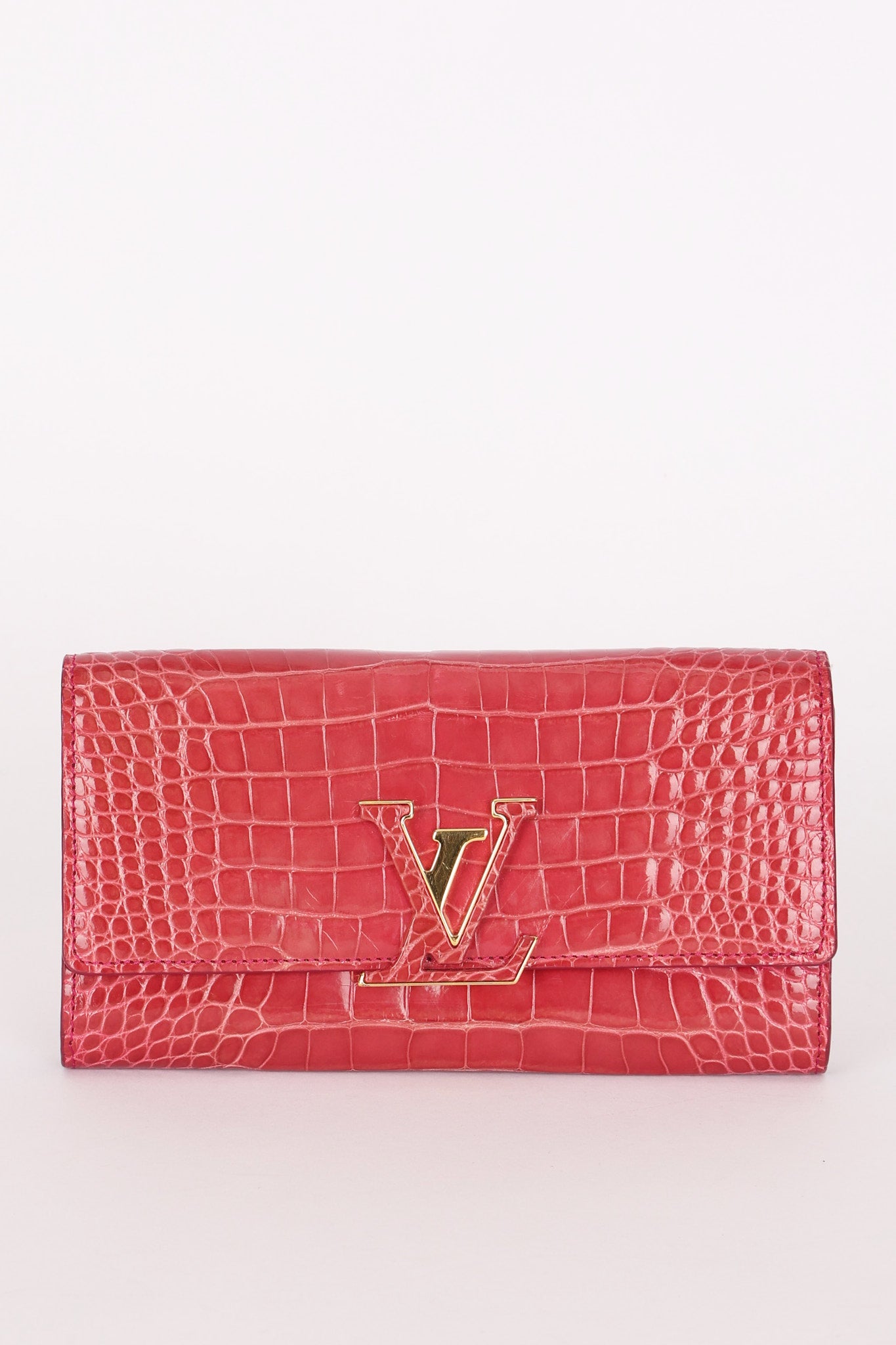 Limited Edition Louis Vuitton Capucines Wallet Pink Croc 2018