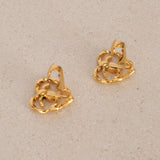 Chanel 70s-80s Heart CC Clip-On Earrings 24K GP