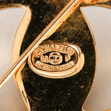 Chanel 1998 CC Turnlock Brooch 24K GP