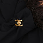 Chanel 1998 CC Turnlock Brooch 24K GP