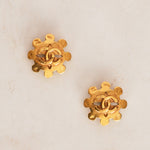 Chanel 1994 CC Logo Flower Clip-On Earrings