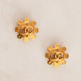 Chanel 1994 CC Logo Flower Clip-On Earrings