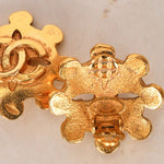 Chanel 1994 CC Logo Flower Clip-On Earrings
