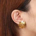 Chanel 1994 CC Logo Flower Clip-On Earrings