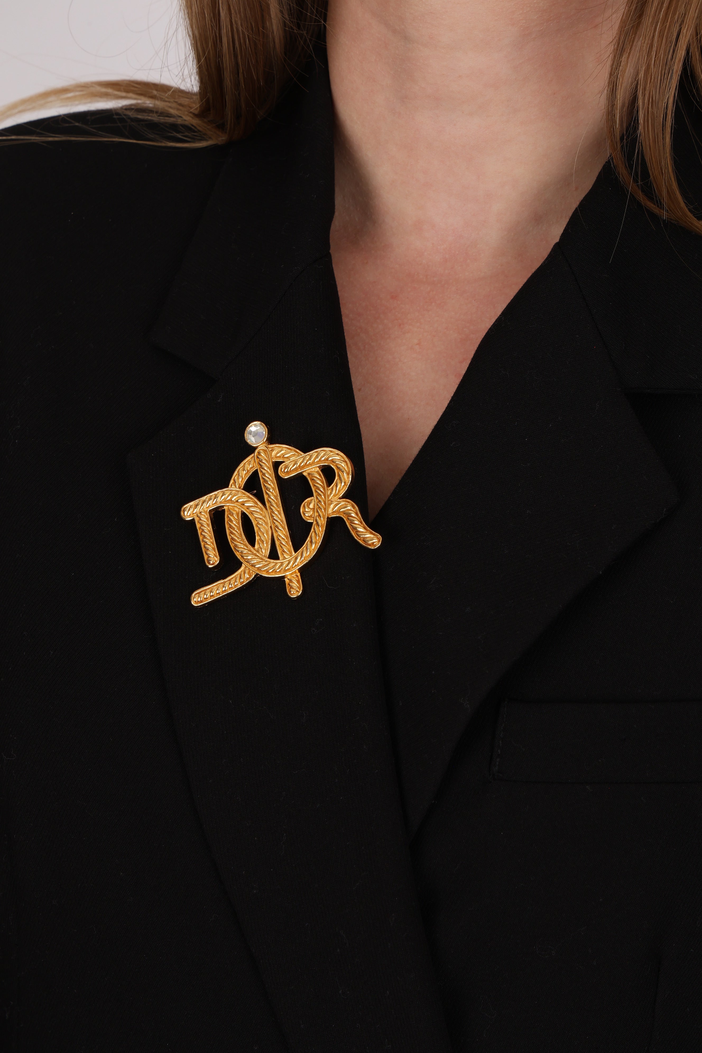 Dior Logo Rope Motif Brooch
