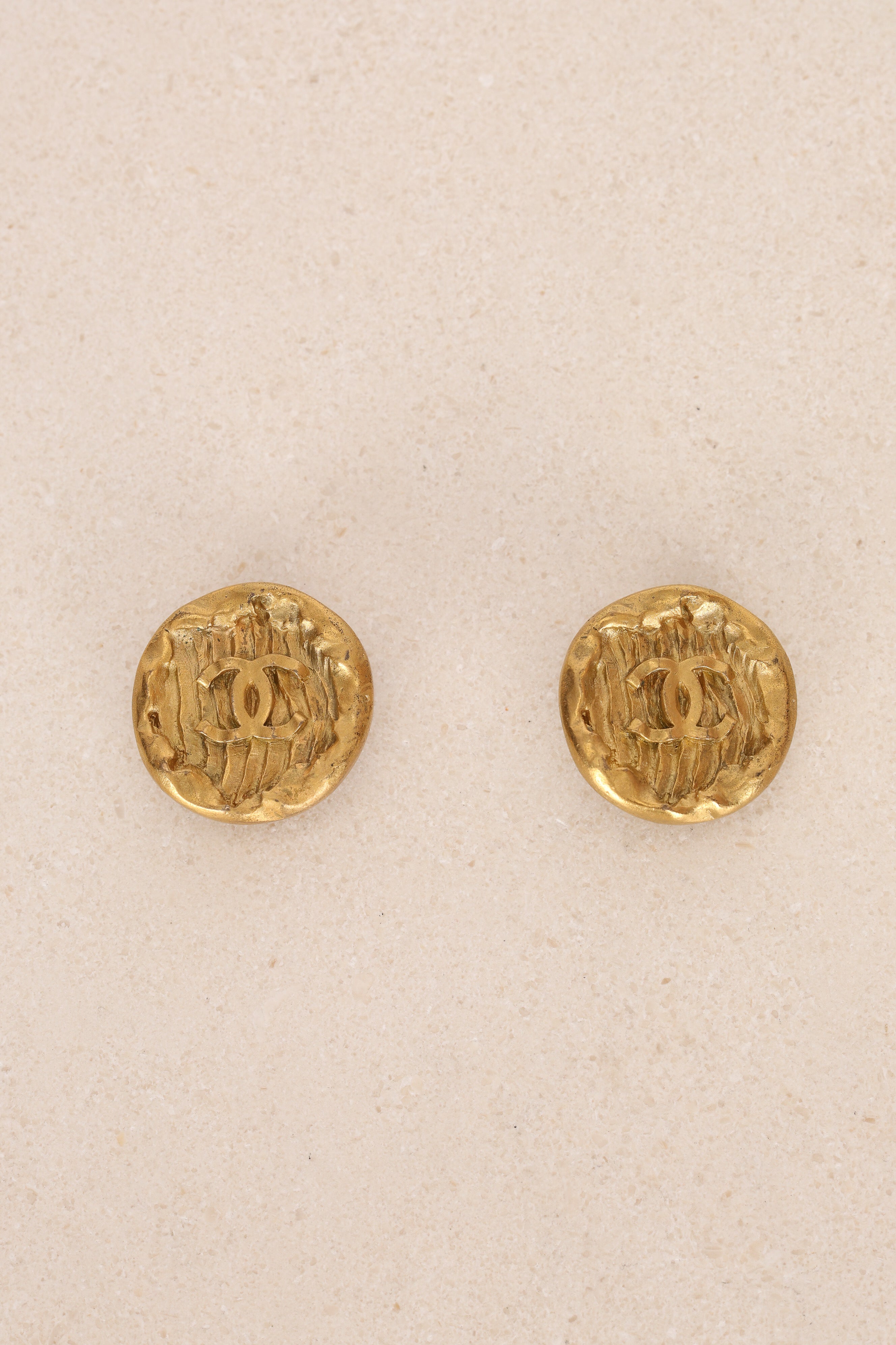 Chanel 1995 CC Gold Clip-On Earrings