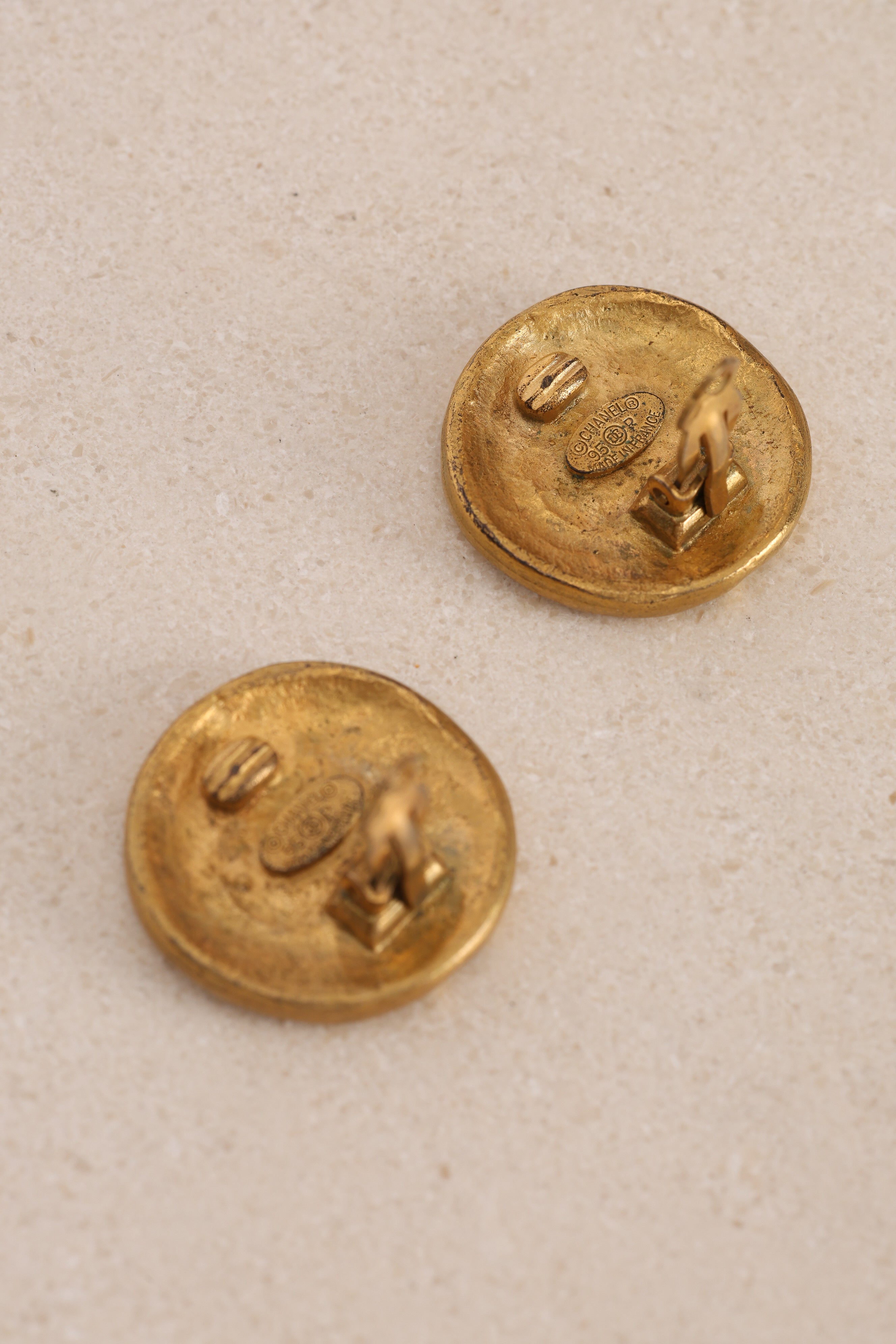 Chanel 1995 CC Gold Clip-On Earrings