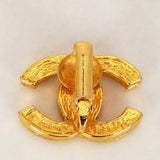 Vintage Chanel Crystal CC Clip-On Earrings 24K GP