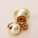 Dior Gold Pearl Drop Diamond Clip-On Earrings