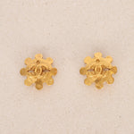 Chanel 1994 Gold CC Camellia Clip-On Earrings