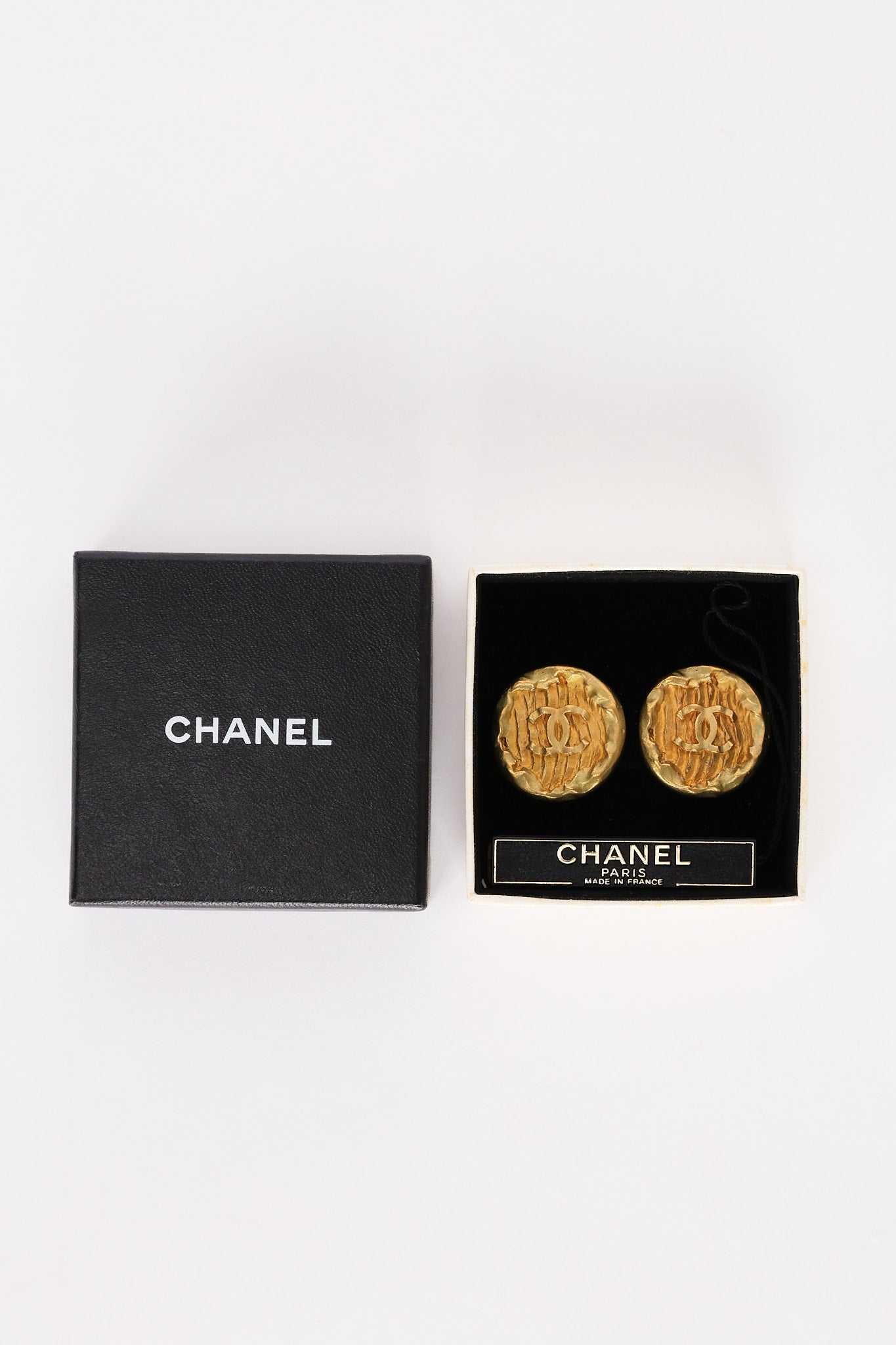Chanel CC Gold Oval Earrings