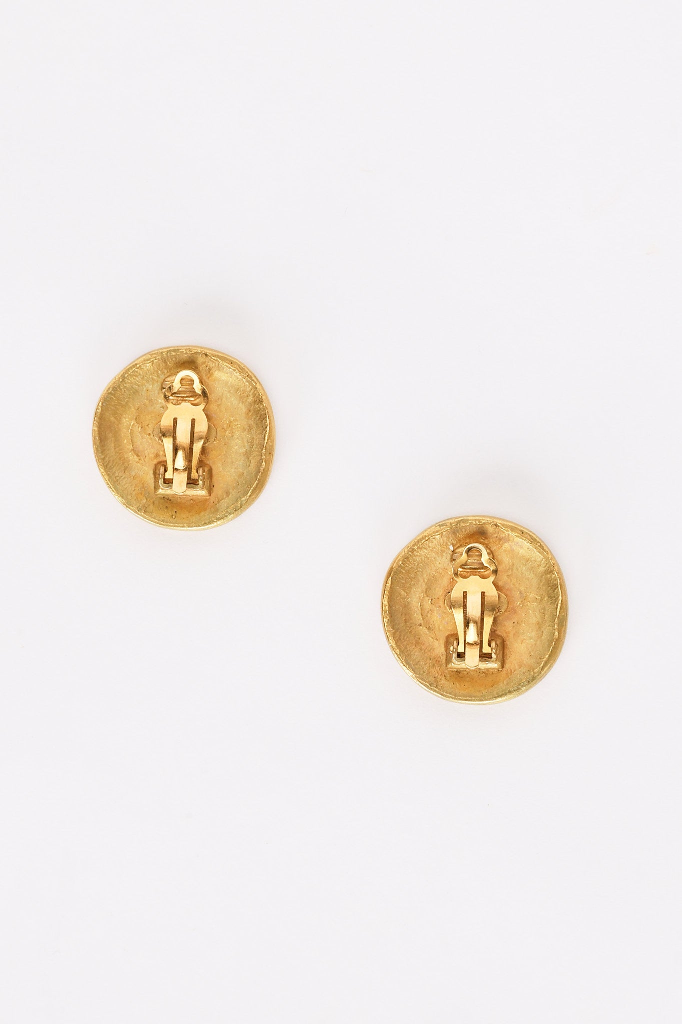 Chanel CC Gold Oval Earrings