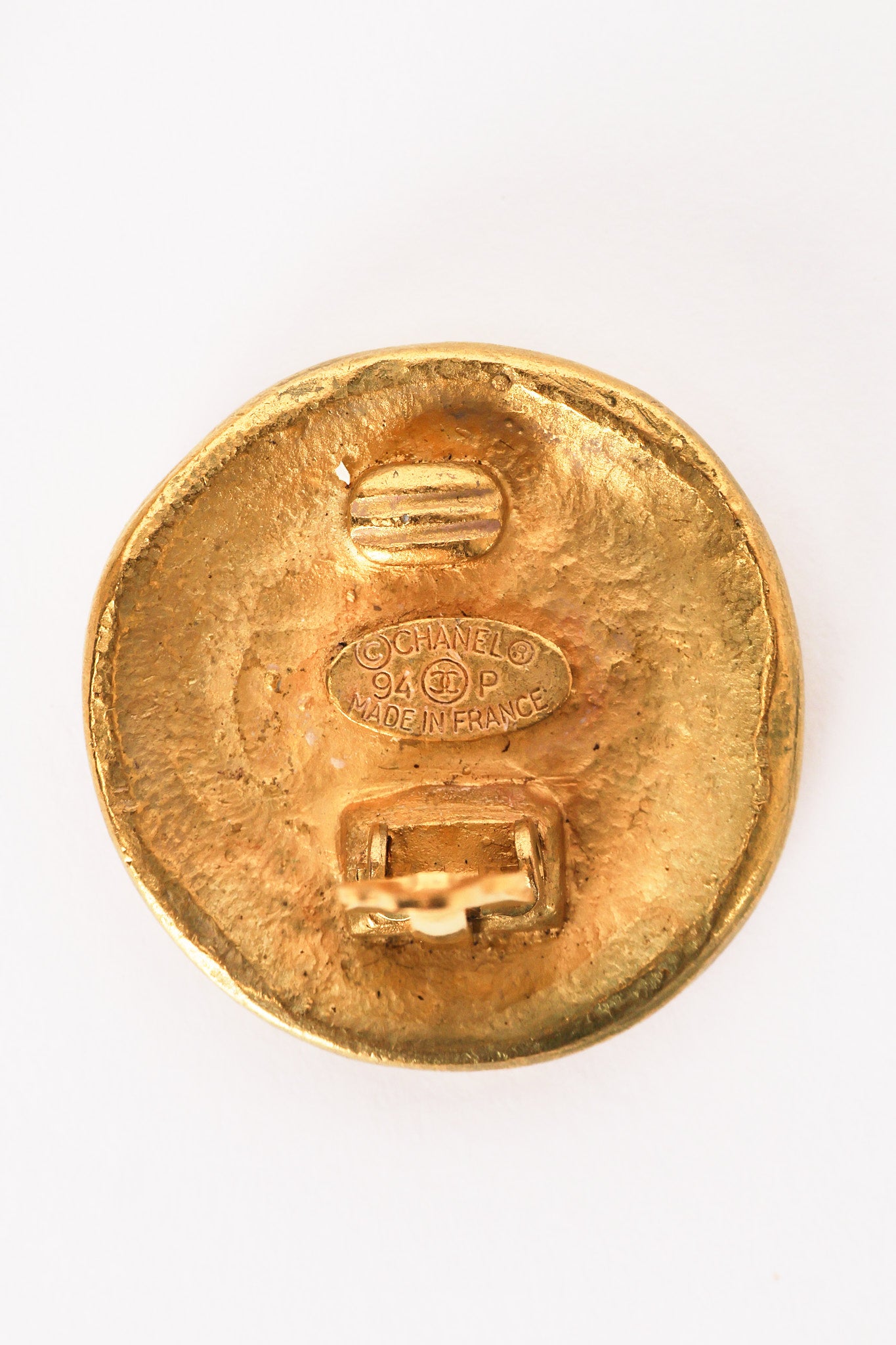 Chanel CC Gold Oval Earrings