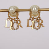 Dior Logo Pearl Diamond Earrings