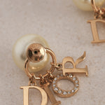 Dior Logo Pearl Diamond Earrings