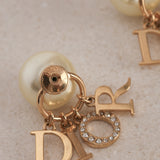Dior Logo Pearl Diamond Earrings
