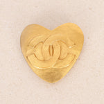 Chanel 1995 CC Heart Brooch 24K GP