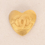 Chanel 1995 CC Heart Brooch 24K GP