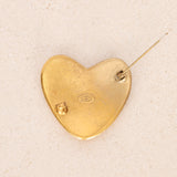 Chanel 1995 CC Heart Brooch 24K GP