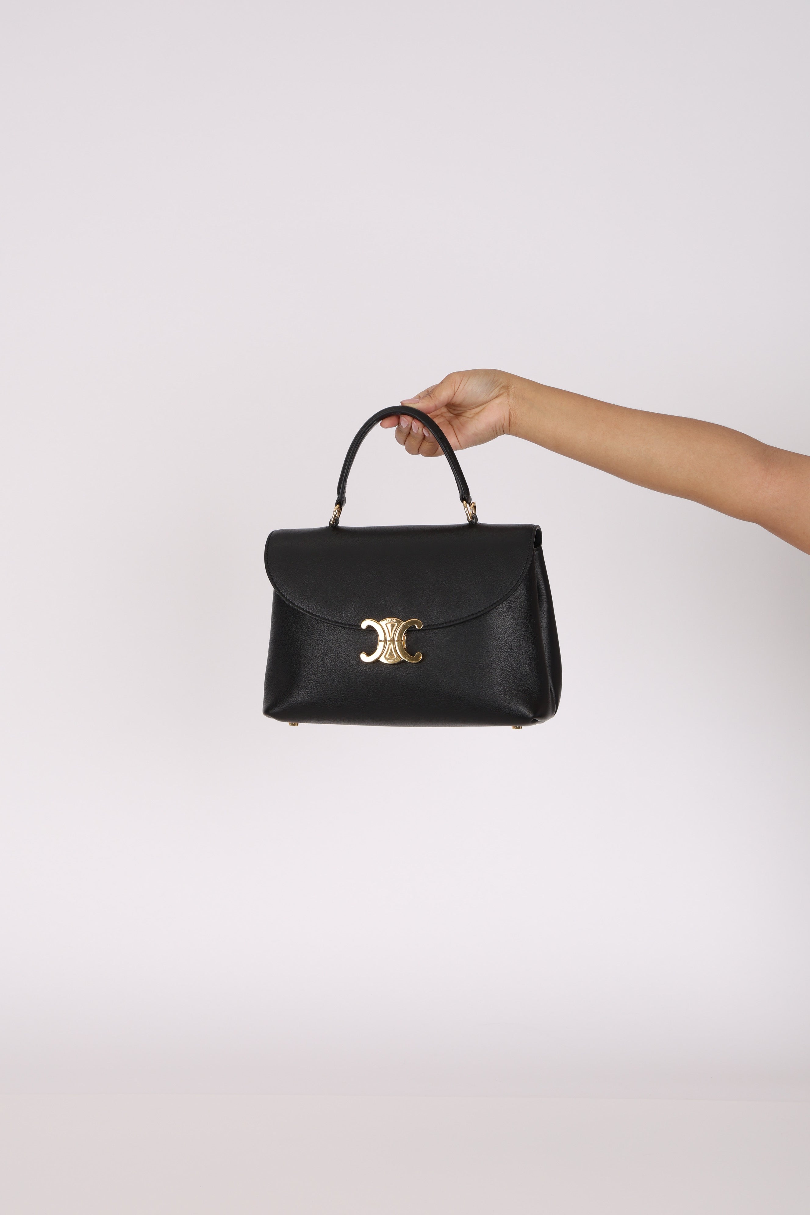 Celine Medium Nino Bag Black Grained Calfskin