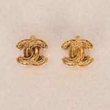 Chanel 1990s CC Clip-On Earrings 24K GP