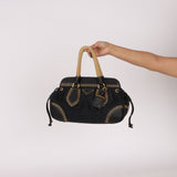 Prada Vitello Trimmed Paglia Frame Bag