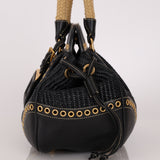 Prada Vitello Trimmed Paglia Frame Bag