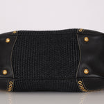 Prada Vitello Trimmed Paglia Frame Bag
