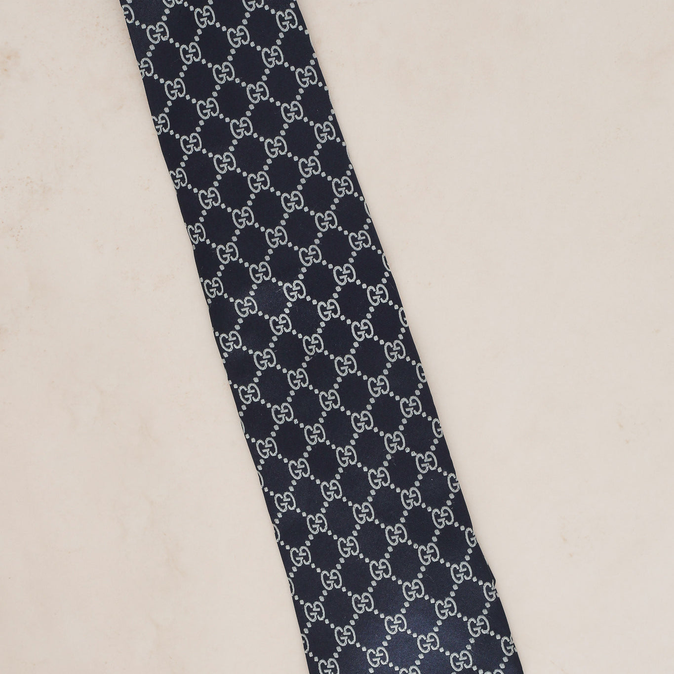 Gucci Monogram Navy Silk Tie