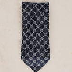 Gucci Monogram Navy Silk Tie