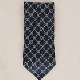 Gucci Monogram Navy Silk Tie