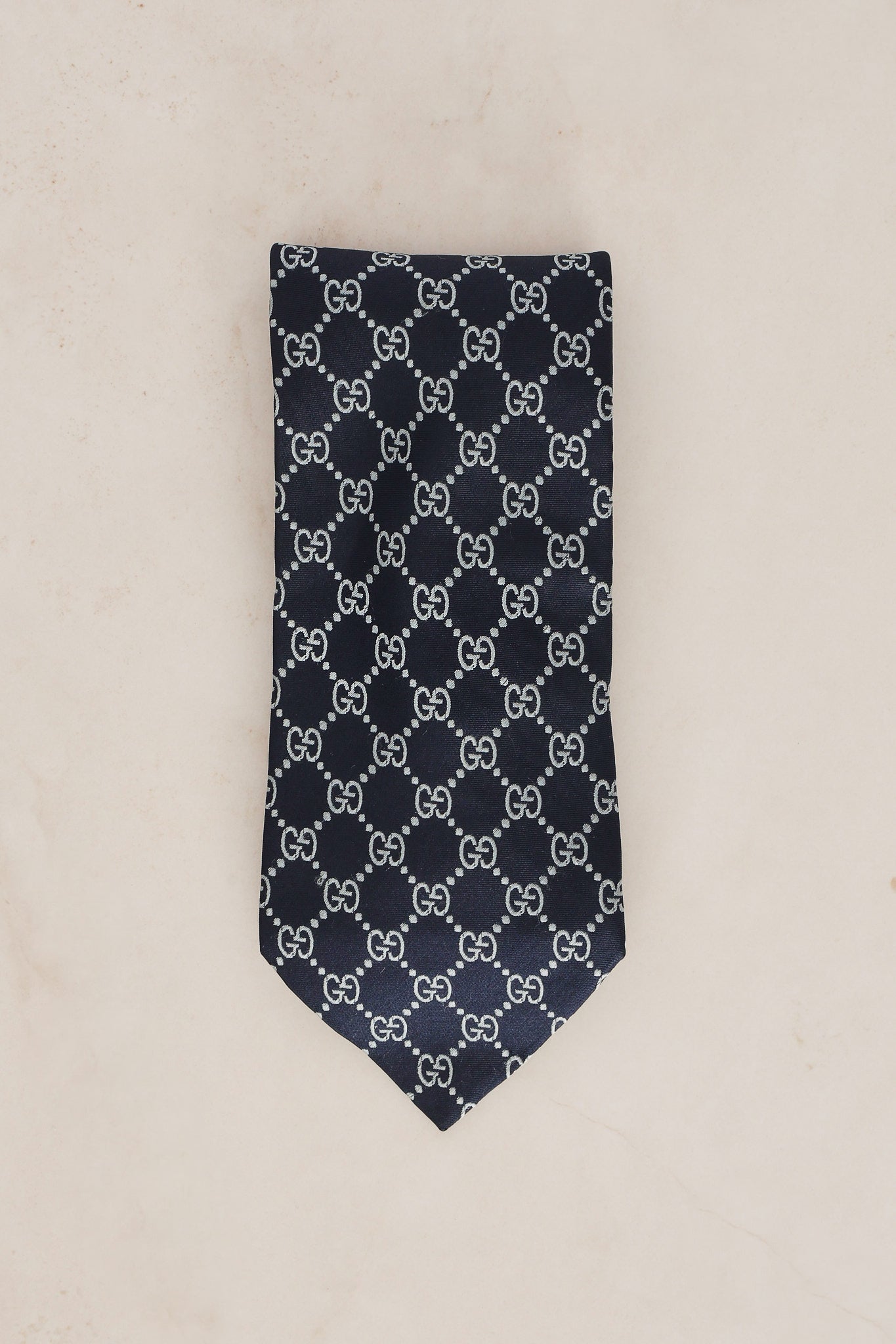 Gucci Monogram Navy Silk Tie