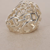 Hermès SIlver Chaine D'Ancre Enchaine TGM Ring, Size US 4.5 - Drop 12