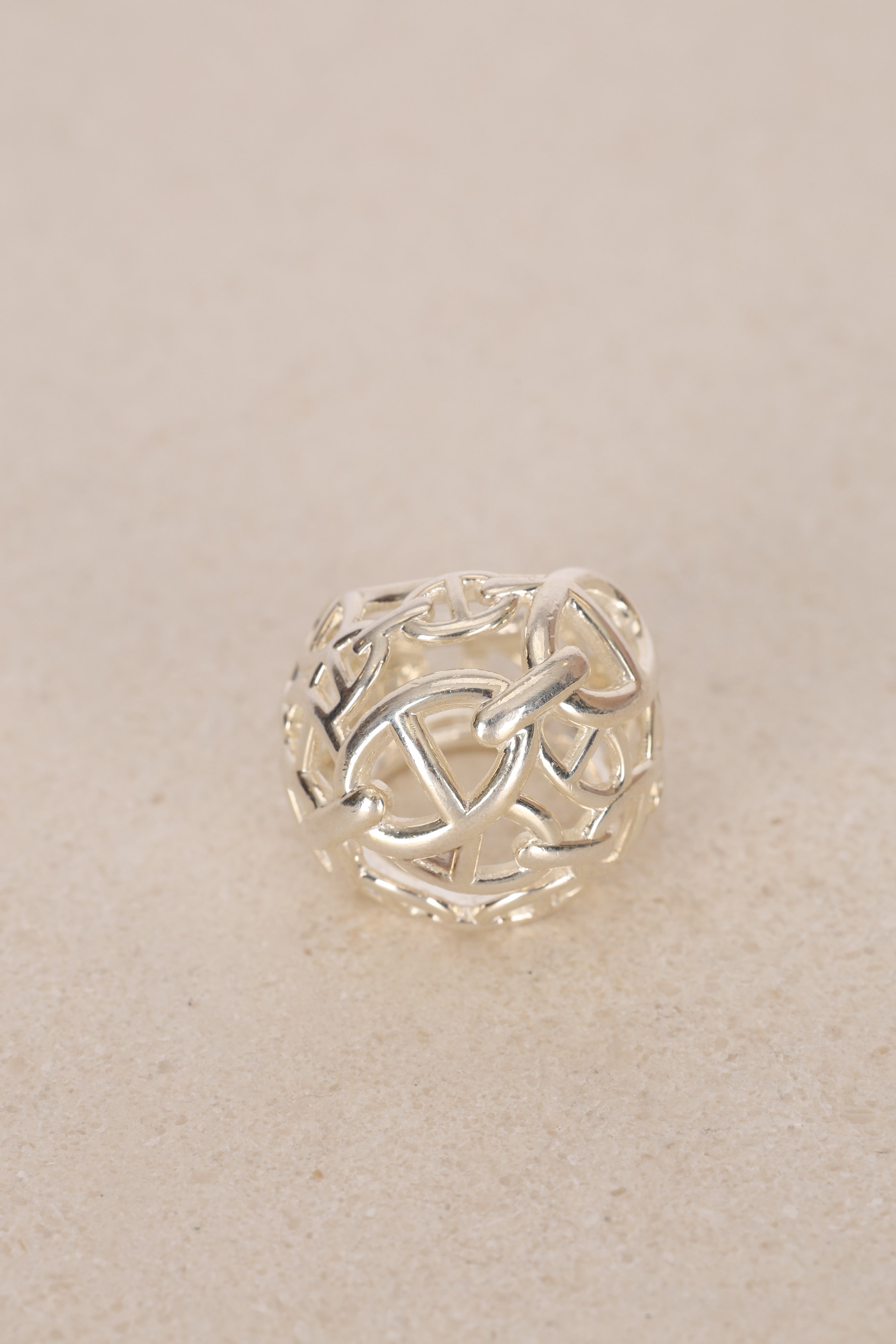 Hermès SIlver Chaine D'Ancre Enchaine TGM Ring