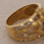 18K Yellow Gold Platinum Ruby and Diamond Rounded Cocktail Ring, Size US 5 - Drop 12