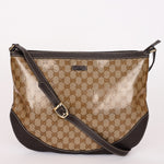 Gucci Large Half Moon Hobo Coated Canvas