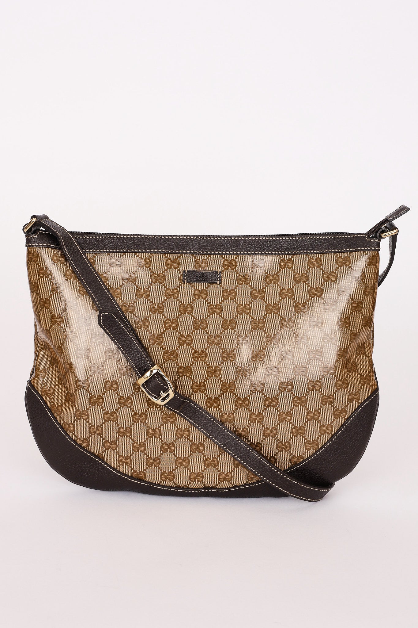 Gucci Large Half Moon Hobo Coated Canvas