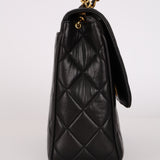 Chanel Single Flap Black Lambskin 24K GP