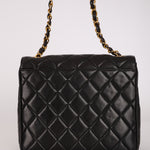 Chanel Single Flap Black Lambskin 24K GP