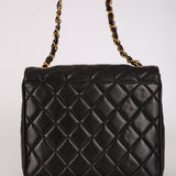 Chanel Single Flap Black Lambskin 24K GP
