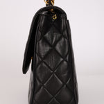 Chanel Single Flap Black Lambskin 24K GP