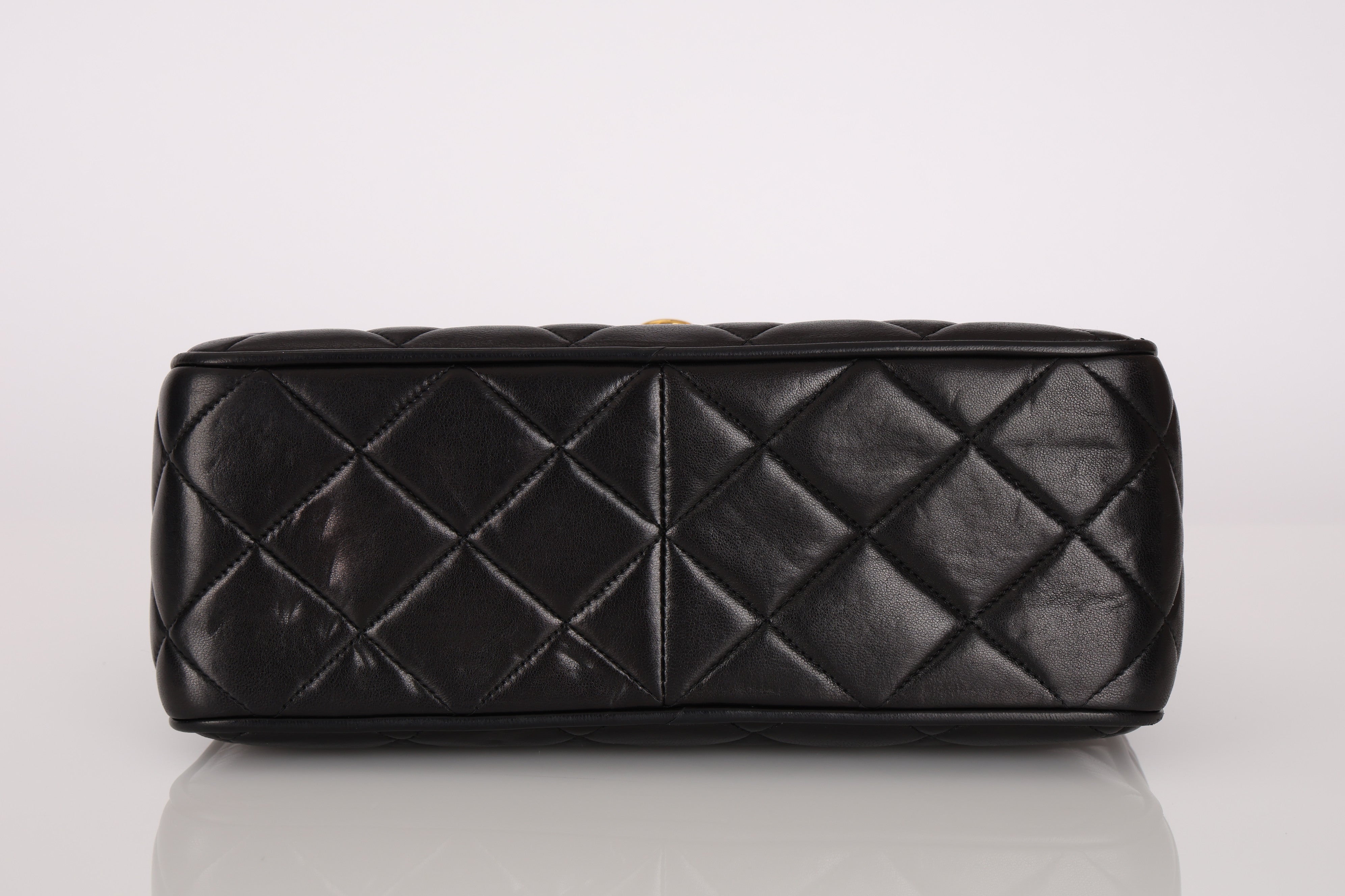 Chanel Single Flap Black Lambskin 24K GP